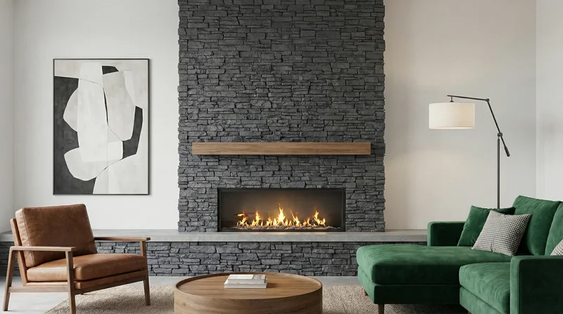 Elegantni kamin sa Dolomite kamenim oblogama